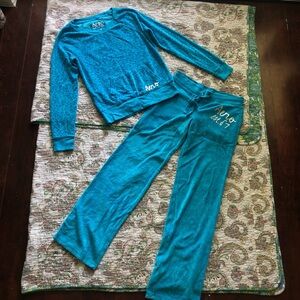 Aeropostale 2-piece set velvet tracksuit sweater & drawstring sweatpants jogger